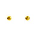 9ct Yellow Gold Citrine Cubic Zirconia Stud Earrings 3mm