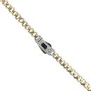 14ct Yellow Gold Monaco Curb Classic Alternate Flex Pave Lock Chain 18"