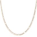 9ct Yellow and White Gold Diamond Cut Figaro Chain 18"