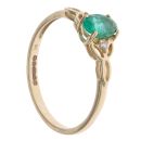 9ct Yellow Gold 0.03ct Diamond and Emerald Ring