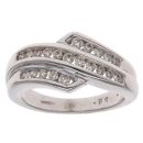 9ct White Gold 0.50ct Brilliant Cut Diamond Three Row Ring