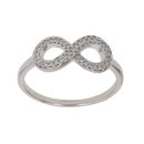 9ct White Gold 0.13ct Brilliant Cut Diamond Infinity Ring