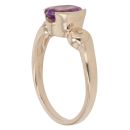 9ct Yellow Gold Created Amethyst Single Stone Ring