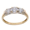 18ct Yellow Gold Cubic Zirconia Three Stone Ring