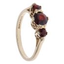 9ct Yellow Gold Garnet Three Stone Ring