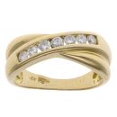 18ct Yellow Gold 0.33ct Brilliant Cut Diamond Crossover Ring