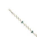 14ct Yellow Gold Child's Blue & White Butterfly Enamel 6" Bracelet