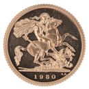 1980 Elizabeth II Decimal Portrait UK Half Sovereign Coin