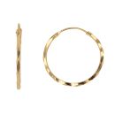 22ct Yellow Gold Faceted Hoop Earrings