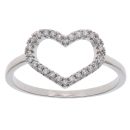 Silver Cubic Zirconia Heart Ring By Icesia