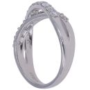18ct white Gold 0.95ct Brilliant Cut Diamond Crossover Ring