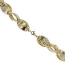 14ct Yellow And White Gold Oval Greek Key 24" Chain