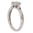 9ct White Gold 0.25ct Princess and Brilliant Cut Diamond Cluster Ring