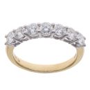 18ct Yellow Gold 1.28ct Brilliant Cut Diamond Half Eternity Ring