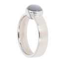 18ct White Gold Grey Gemstone Cabochon Ring