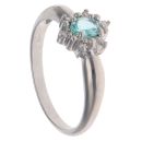 18ct White Gold 0.05ct Diamond and Green Tourmaline Cluster Ring