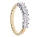 18ct Yellow Gold 0.75ct Princess Cut Diamond Seven Stone Eternity Ring