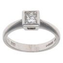 Platinum 0.40ct Princess Cut Diamond Solitaire Ring