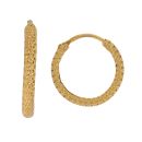 22ct Yellow Gold Dotted Classic Hoop Earrings 10mm