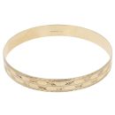 9ct Yellow Gold Two Row Star Patterned Bangle