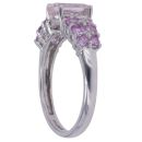 9ct White Gold Pink Morganite and Sapphire Fancy Ring