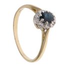 18ct Yellow Gold 0.15ct Diamond and Sapphire Cluster Ring