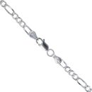 Silver Pave Figaro Chain 18"