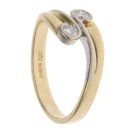 18ct Yellow and White Gold 0.20ct Diamond Two Stone Ring