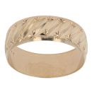 9ct Yellow Gold 7.2mm Patterned Wedding Band