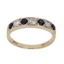 9ct Yellow Gold 0.30ct Brilliant Cut Diamond and Sapphire Eternity Ring
