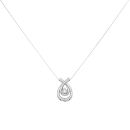 9ct White Gold 0.20ct Brilliant Cut Diamond Pendant And Chain 18"