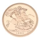 1980 Elizabeth II Decimal Portrait UK Full Sovereign Coin Boxed with Proof