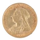 1896 Victoria Old Head UK Half Sovereign Coin
