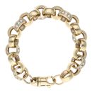 9ct Yellow Gold Cubic Zirconia Belcher Bracelet 10"