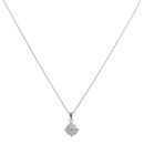 18ct White Gold 0.30ct Brilliant Cut Diamond Cluster Pendant and Chain 18"