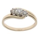 9ct Yellow Gold 0.20ct Brilliant Cut Diamond Trilogy Ring
