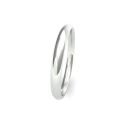 18ct White Gold Traditional Court Wedding Band 2.5mm