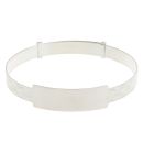 Silver Shell Expanding ID Bangle By Icesia