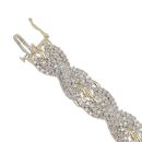 9ct Yellow Gold 2.75ct Single Cut Diamond Crossover Bracelet 7"