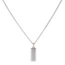 Platinum Bar Pendant and Curb Chain 18"