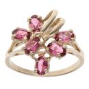 9ct Yellow Gold Pink Topaz Fancy Cluster Ring