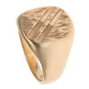 9ct Yellow Gold Square Stripe Signet Ring