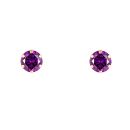 9ct Yellow Gold Amethyst Cubic Zirconia Stud Earrings 5mm