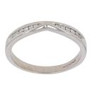9ct White Gold 0.10ct Brilliant Cut Diamond Wishbone Ring