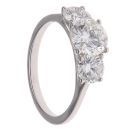 9ct White Gold 2.35ct Brilliant Cut Lab Grown Diamond Trilogy Ring