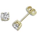 18ct Yellow Gold 1.00ct Clawset Earrings