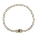 14ct Yellow Gold Monaco Fancy Cubic Zirconia Pave Lock Bracelet 7"