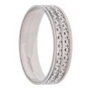 9ct White Gold Circle Pattern Wedding Band 5mm