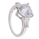 Silver Cubic Zirconia Heat Fancy Ring