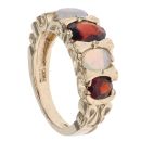 9ct Yellow Gold Garnet and Opal Fancy Ring